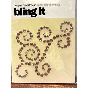 BasicGrey Bling It Designer Rhinestones Pink Swirl Design BLI-1724